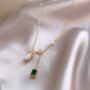 Picture of Chic Elegant Green Gem Pearl Necklace