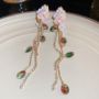 Picture of Crystal Flower Tassel Earrings
