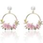 Pearl Flower Earring Pink