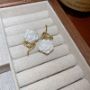 Picture of Simple White Flower Leaf Stud Earrings