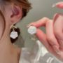 Picture of Simple White Flower Leaf Stud Earrings