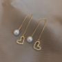 Picture of Dangling Rhinestone Heart Earrings