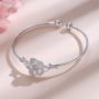 Picture of Flower Silver Bracelet Bangle for Little Girls