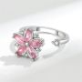 Picture of Zircon Pink Cherry Blossoms Rotating Rings