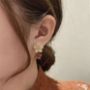 Picture of Two Tones Flower Drop Earrings 