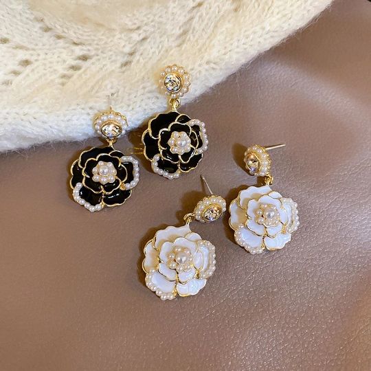 Picture of Camellia Flower Drop Earrings
