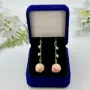 Picture of Pearl and Real Rose Flower Earrings