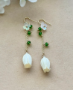 Picture of Handmade Real Bellflower Earrings with Glass Beads