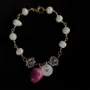 Picture of Personalized Initial Name Gold Bracelet Made of Freshwater Pearl and Real Rose