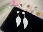 Picture of Real Mother of Pearl Flower and Leaf Earrings