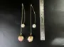 Picture of Handmade Long Real Rose Dangle Earrings with Pearls 