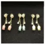 Picture of Real Bellflower Drop Earrings - in Blue, Pink, and Beige