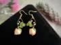 Picture of Handmade Real Hydrangea and Rose Earrings with Freshwater Pearls