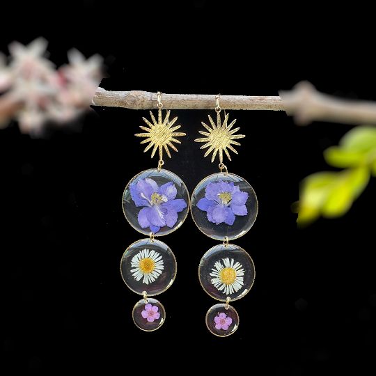 Picture of Bohemian Real Flower Earrings