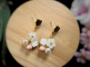 Picture of Mother of Pearl Flower and Freshwater Pearl Earrings