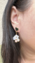Picture of Mother of Pearl Flower and Freshwater Pearl Earrings