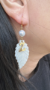 Picture of Personalized Initial Name Mother of Pearl Leaf Earrings