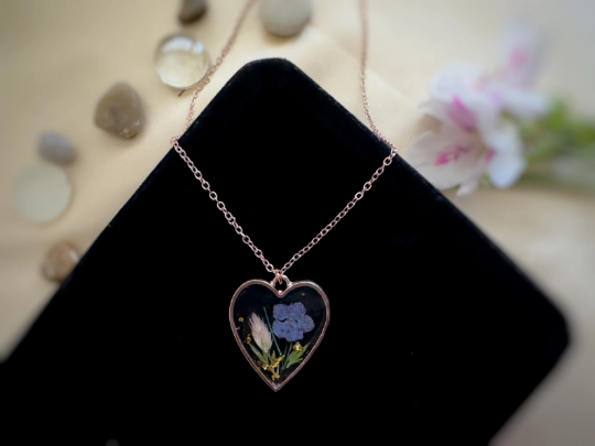 Picture of Real Forget Me Not Flower Necklace